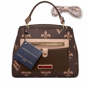 Adrienne Vittadini Signature Statement Satchel Handbag NWT $190 MSRP